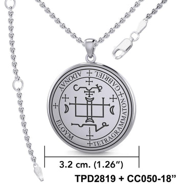 Sigil of the Archangel Gabriel Sterling Silver Pendant TPD2819 - Jewelry